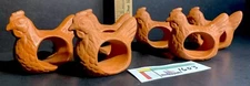 6 Ceramic Rooster NAPKIN RINGS Chicken Terracotta Bisque