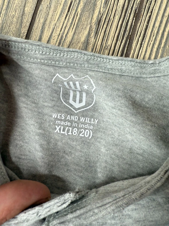 Camiseta Auburn 1 Wes & Willy Youth XL Gris y Azul Marino Nueva con Etiquetas Foto 3 de 4