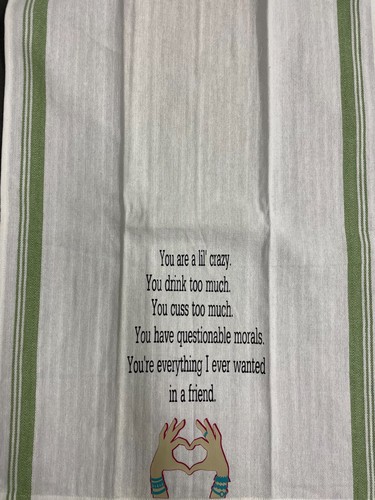 Funny Tea Towel, Decorative Hand Towel, Kitchen Dish Towel, Gag Gift - Picture 2 of 3