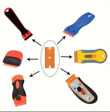 10 x Plastic Edge Blades Double Edge Razor Scraper For Paint Clean Glue Remover