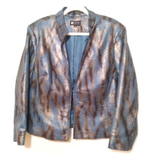 Toni Morgan Reptile Animal Print Metallic Polyester Jacket Women's Size Xl