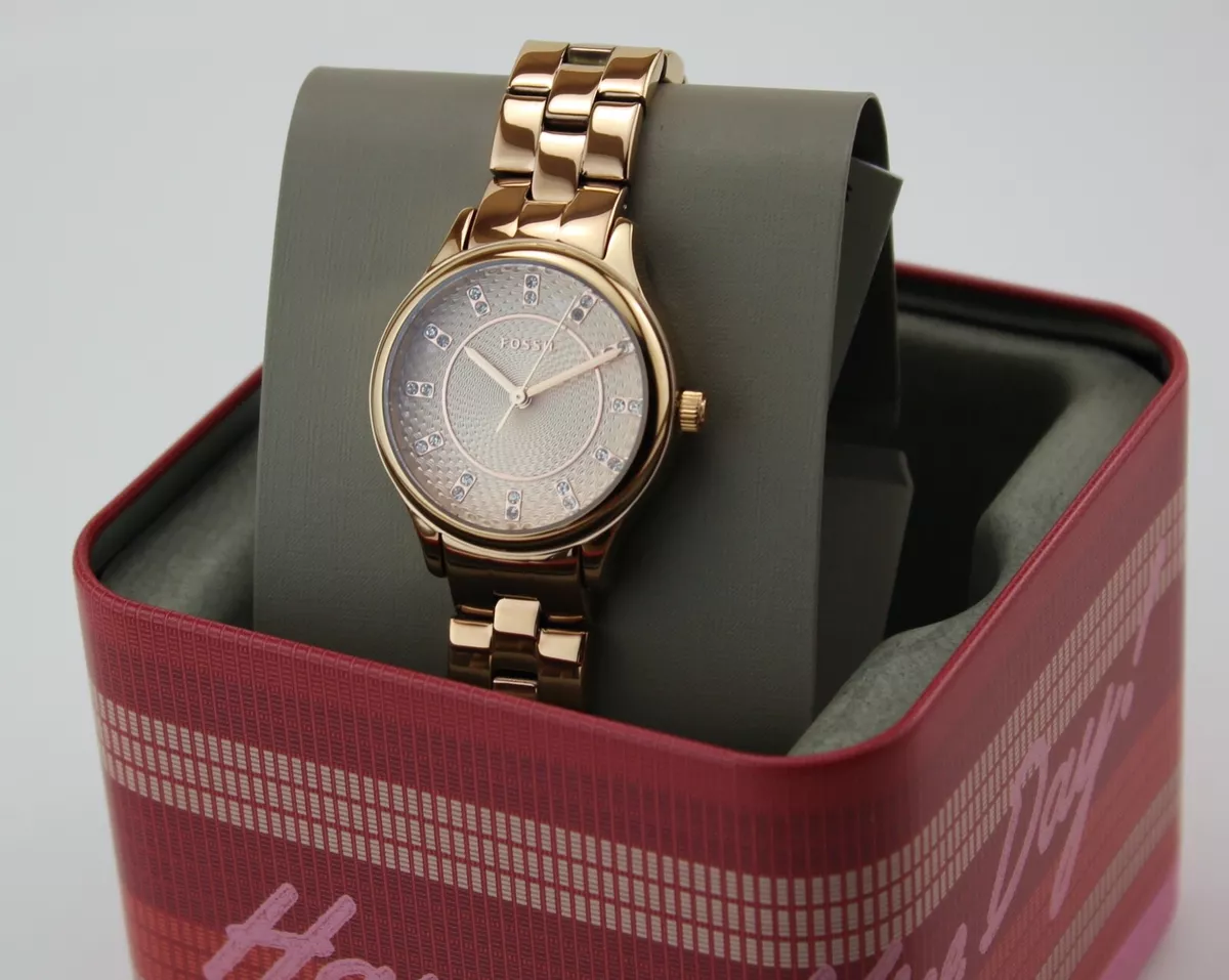 NEW AUTHENTIC FOSSIL MODERN SOPHISTICATE CRYSTALS ROSE GOLD WOMEN&