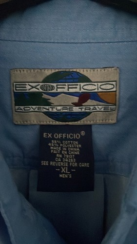 ExOfficio Adventure Men’s Air Strip Travel Shirt Button Down XL Blue Outdoor - Picture 10 of 10