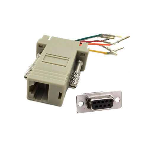 8x DB9 9-Pin RS232 Serial Port Female to RJ45 8P8C Network Modular Adapter Ivory - Picture 2 of 2