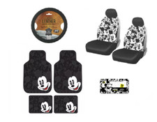 12pc Disney Mickey Mouse Car Truck Floor Mats Seat Covers Steering Wheel Cover