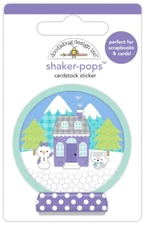 Doodlebug Stickers Shaker-Pop 3D Winter Wonderland Cottage Girl Snowman Fox Tree