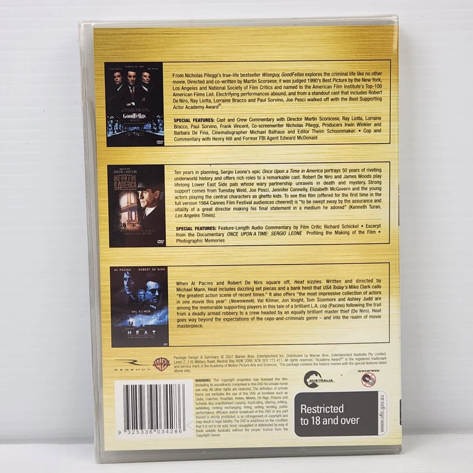 Películas Goodfellas/Érase una vez en América/Heat DVD Robert De Niro Crime R 4 Foto 2 de 2