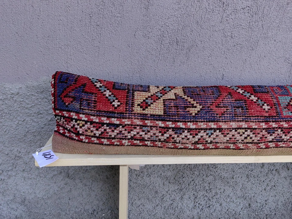 LONG BOLSTER PILLOW TURKISH RUG PILLOW LONG BED PILLOW LONG LUMBAR PILLOW DECOR - Image 2 of 4