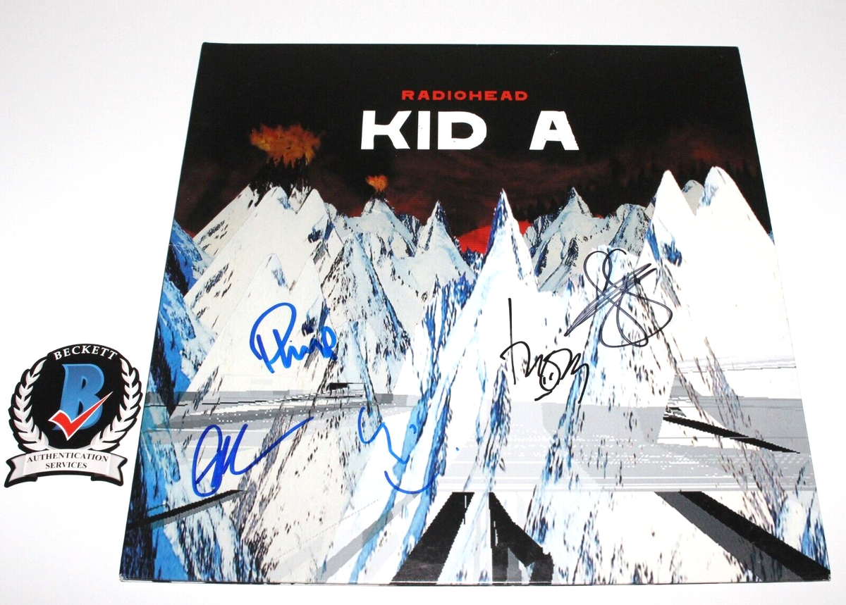 RADIOHEAD BAND SIGNED 'KID A' RECORD VINYL ALBUM BECKETT COA x5