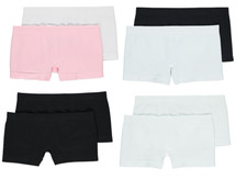 Girls Seam Free Shorts 2 Pack Black Pink White Briefs Boxers Ages 6-16