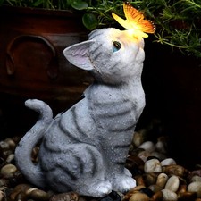 Katze Solarlampe Solarlaterne Laterne Dekolicht Solarlampe Kätzchen Tier Lampe