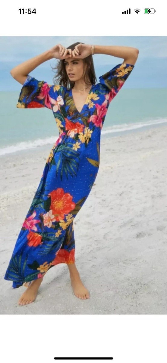 Pq Swim Samantha Long Dress Blue Multi-color Size Xs/S