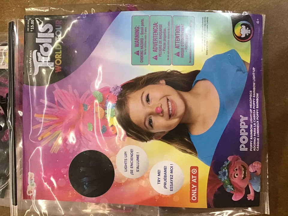 Kids' Trolls Poppy Rainbow Light Up Costume Hair Accessory