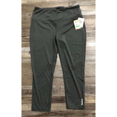 Reebok Womens XL Gray Skinny Capri Hi Rise Leggings New with Tags