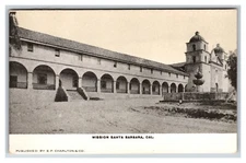 Santa Barbara Mission Coridor Arches Santa Barbara CA UNP UDB Postcard U19