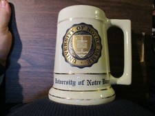 UNIVERSITY OF NOTRE DAME FIGHTING IRISH VINTAGE CERAMIC STEIN MADE IN USA