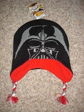 NWT Star Wars youth boys ONE SIZE knit hat fleece lined cap Darth Vader braids