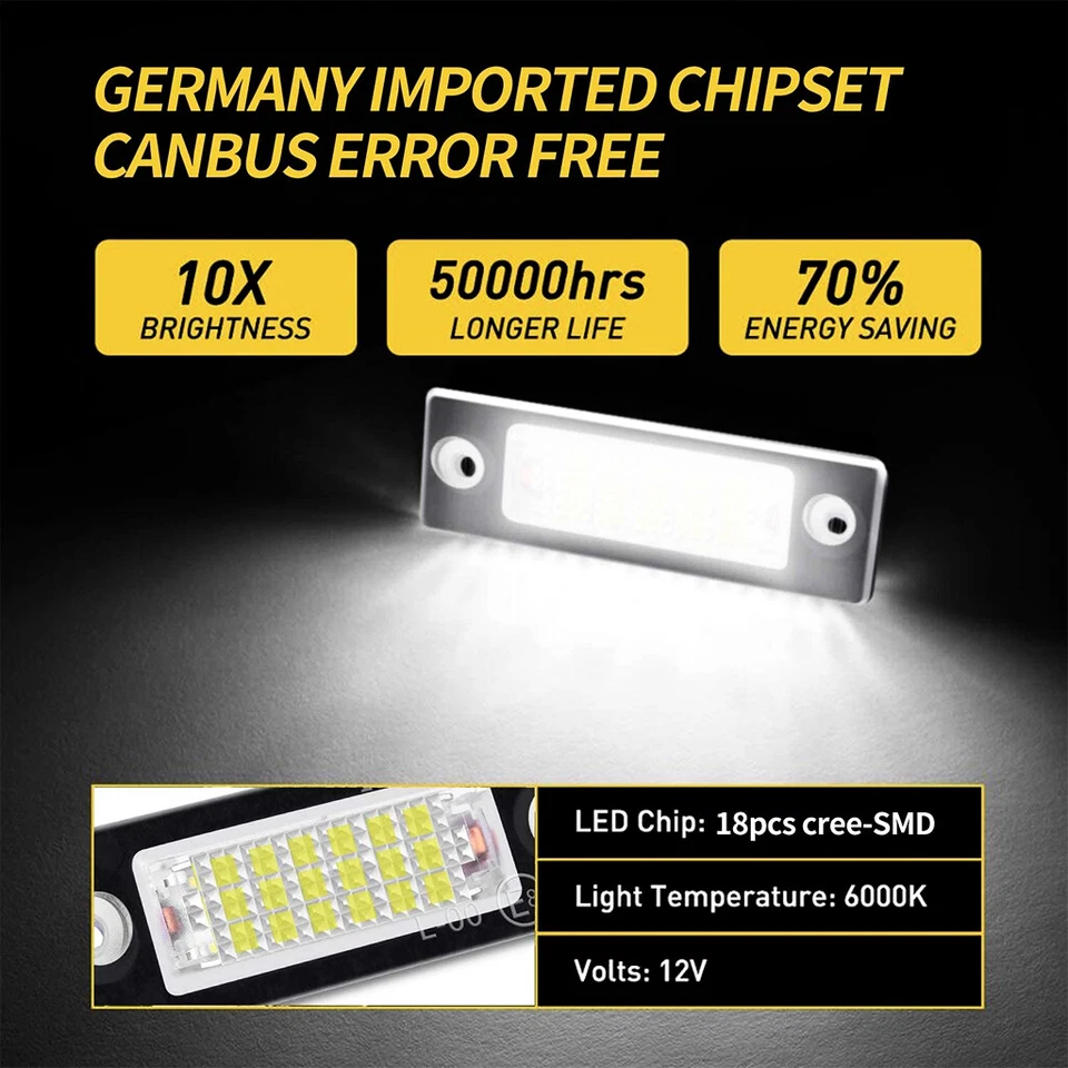 2X LED Kennzeichenbeleuchtung Nummernschild für VW T5 Caddy Passat Touran Golf. - Bild 3 von 4