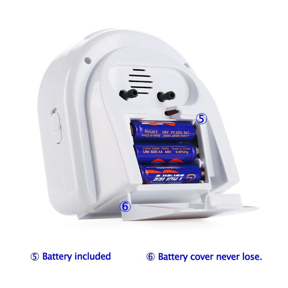 Analog Alarm Clock Non-Ticking Silent Optional 7 Wake-up Sounds with Volume C... - Image 4 of 4