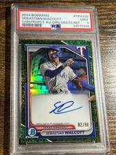 SEBASTIAN WALCOTT 2024 Bowman Chrome Green Grass Refractor Auto /99 #CPASW PSA 9