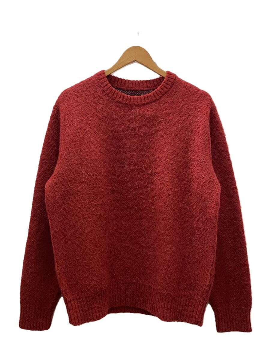Stussy 8 Ball Heavy Brushed Mohair Sweater Knit Size L Red Men's