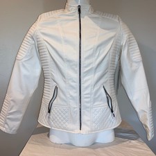 Royalty For Me Women's Winter Coat Jacket Hood Biker Lined White Medium M Nwt