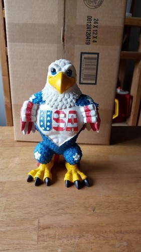 10 inches tall Red White Blue Eagle statue USA patriotic