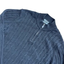 Lyle  Scott Scotland Men's 1/4 Zip Cable Knit Sweater Black XL read details 