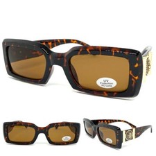 Men CLASSIC Vintage Retro Hip Hop Style SUNGLASSES Tortoise Frame Gold Medallion