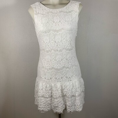 Dolce Vita Sleeveless Ruffle Hem White Lace Dress Size Small | eBay