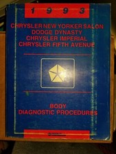 Manuel d'entretien Chrysler Dodge Shop 1993 procédures carrosserie New Yorker Imperial 