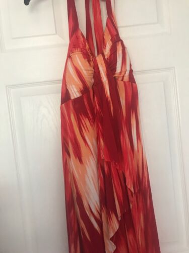 New Soma Halter Keyhole Sundress Dress Size Extra Small $69 Orange Red - Picture 4 of 12