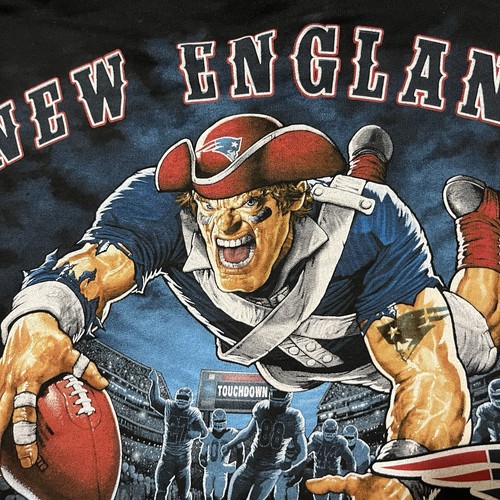 New England Patriots Sweatshirt Vintage Hoodie Majestic Salem Sports Superhero - Picture 3 of 9