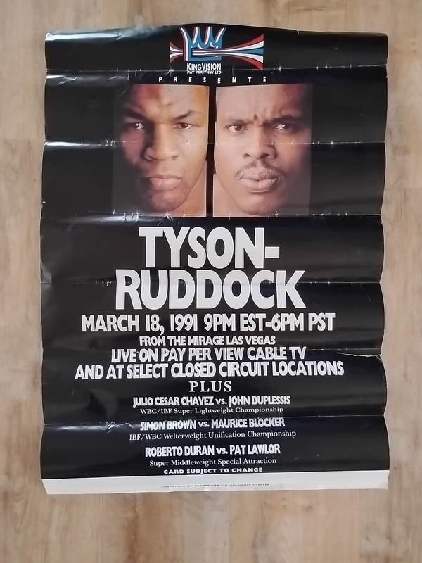 Tyson-Ruddock March 18th 1991 From The Mirage Las Vegas King Vision Fight Poster