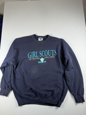 Vintage Girl Scout Sweatshirt Adult XL Blue Pee Dee Area 90s Made In USA