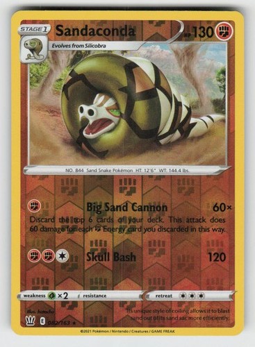 Reverse Holo Sandaconda 082/163 Rare Battle Styles Near Mint