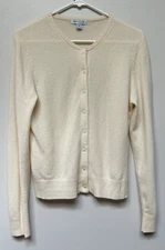 VIntage RED HOUSE Brand Womens Cashmere Ivory Cardigan Small Long Sleeve