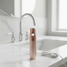 Rechargeable Facial Hair Removal Device - Painless 2-in-1 Eyebrow Shaver in Gold