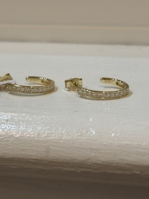 Moissanit 14k Gold über Sterling Silber Creolen