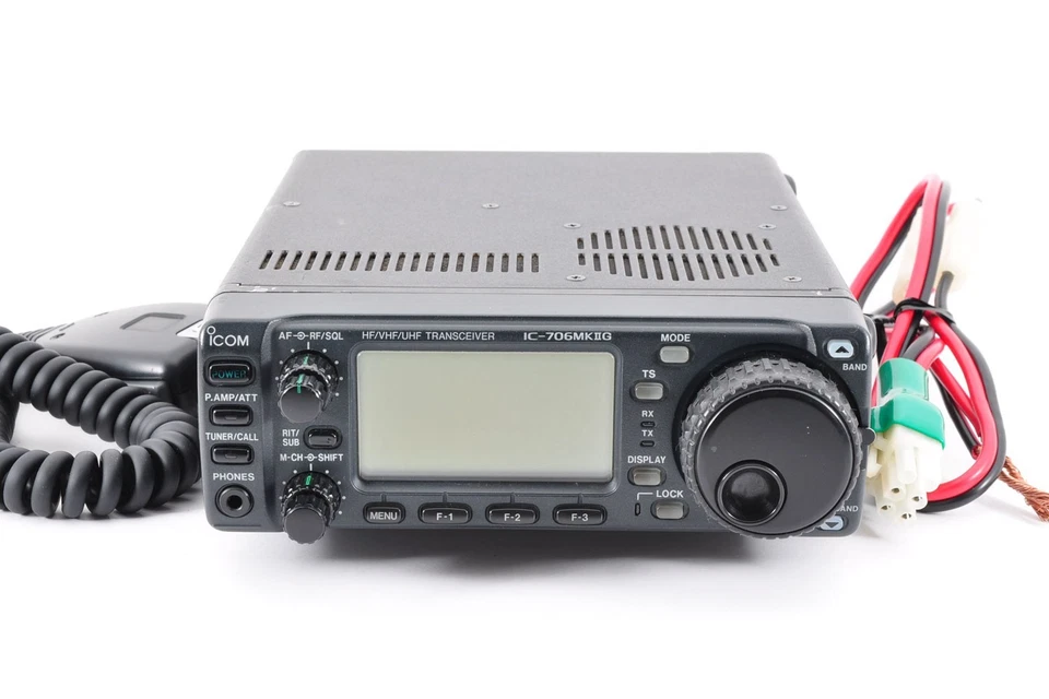 Icom IC-706MKII-G Radio ricetrasmettitore amatoriale HF/VHF/UHF con microfono testato usato Fm JP - Immagine 2 di 4