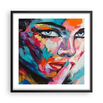 Wandbilder 50x50cm Poster Mädchen Gesicht Wandposter Bilder Wall Art Wanddeko