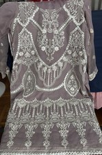 Ladies Pakistani Indian Party Wear Shalwar Kameez Dupatta Large Beige