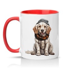 Golden Retriever In Beanie Scarf Unisex 11oz Ceramic Mug Dog Lovers Gift For Her