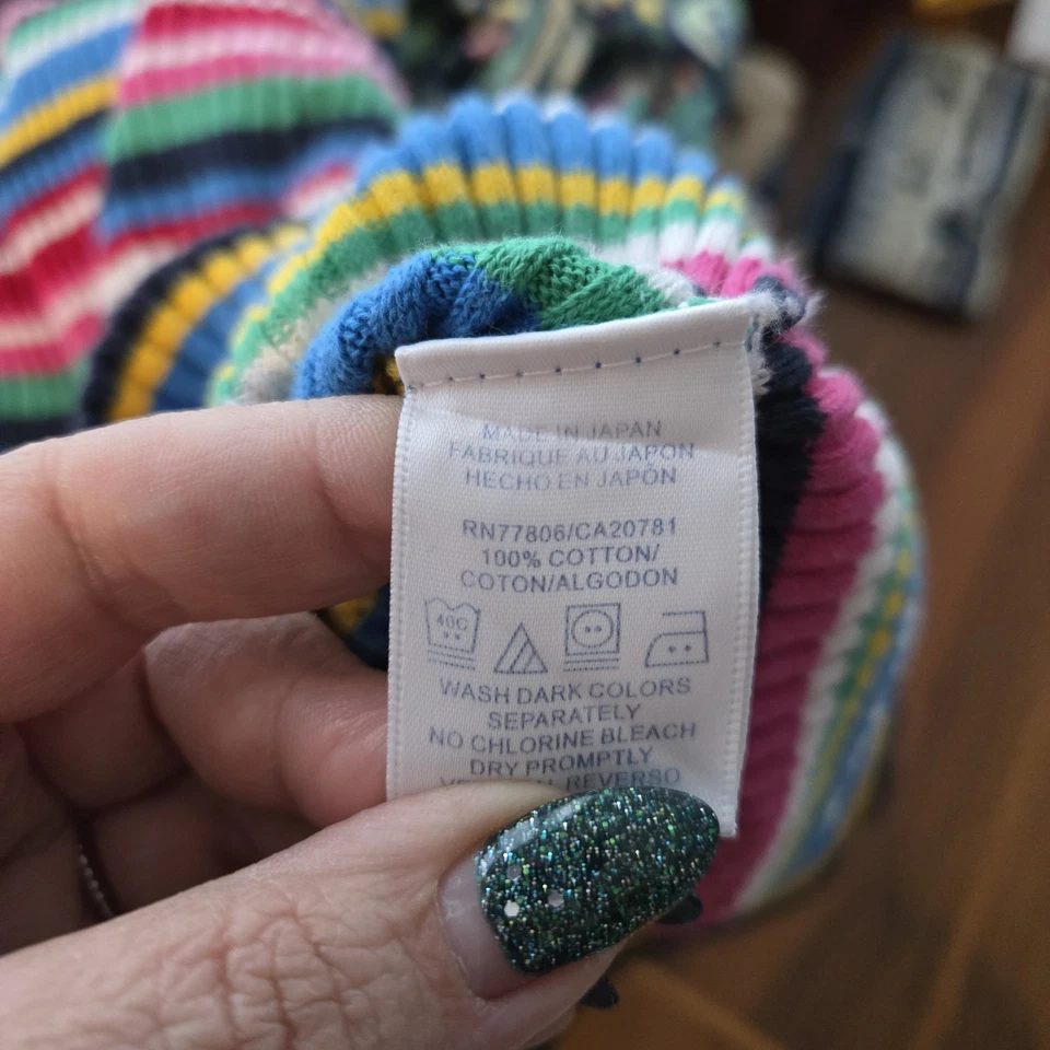 Suéter de cuello alto tejido a rayas arco iris grande vintage Tommy Hilfiger Y2K para mujer Foto 4 de 4