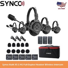 Synco Xtalk X5 2.4G Full-Duplex Headset Wireless Intercom System With 5-Person