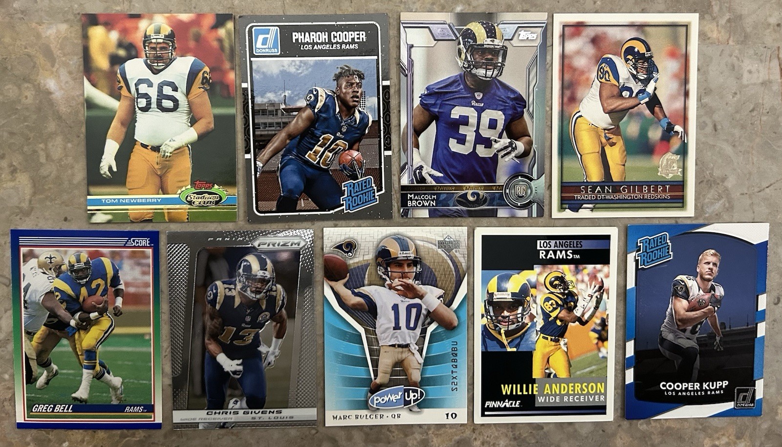 LA Rams St Louis 9 Player Football Card Lot