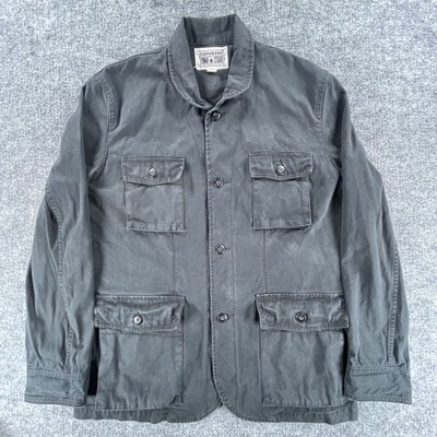 Converse One Star Jacket Mens XL Black Four Pocket Field Coat Button Workwear