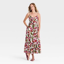 Women's Beaded Strap Printed Maxi Dress - A New Day