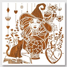 NBEADS Witch Magic Stencil, 11.81x11.81 Hollow Out 11.8x11.8",