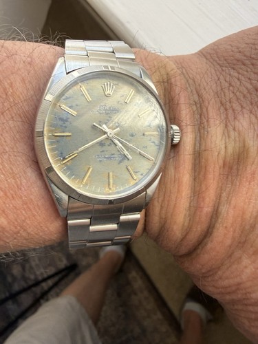 Rolex Oyster Perpetual Oyster Bracelet with Silver Turned Bezel